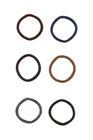 6 élastiques à cheveux - Marron, bleu marine et doré