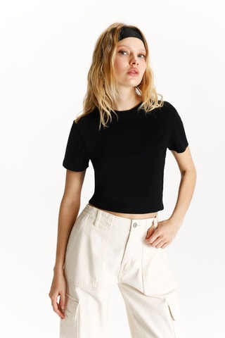 T-shirt cropped - Noir