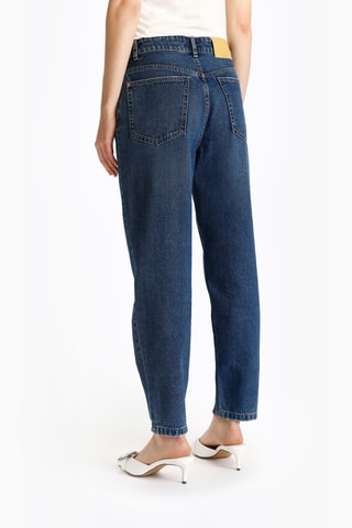 Jean mom taille haute - Bleu