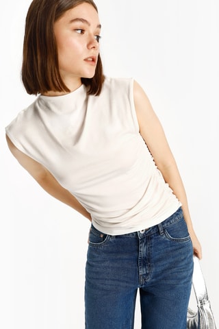 Jean mom taille haute - Bleu