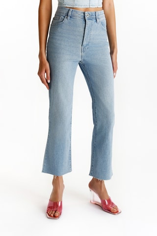 Jean flare taille haute - Ciel