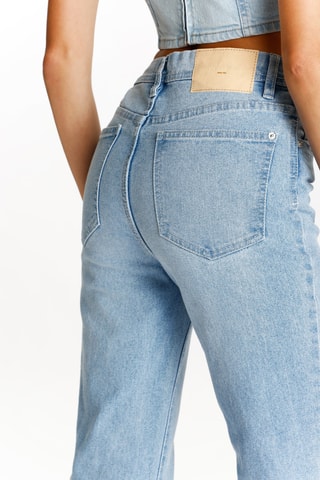 Jean flare taille haute - Ciel