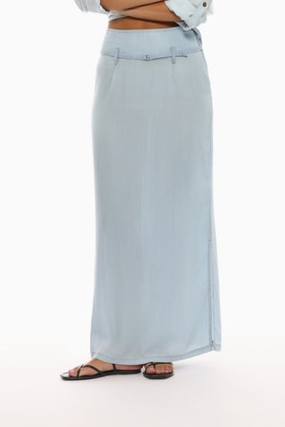 Jupe longue en jean - Ciel