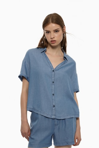 Chemisier en jean - Bleu