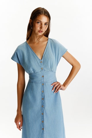 Robe midi en jean - Ciel
