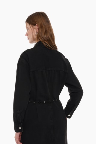 Robe chemise en jean - Noir