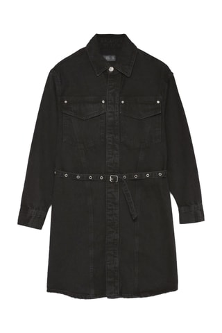 Robe chemise en jean - Noir