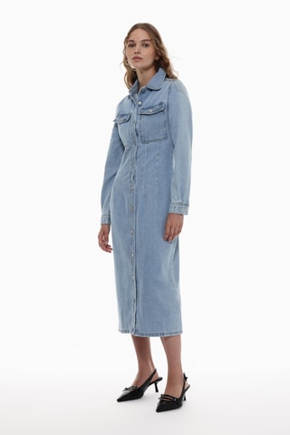 Robe chemise en jean - Ciel