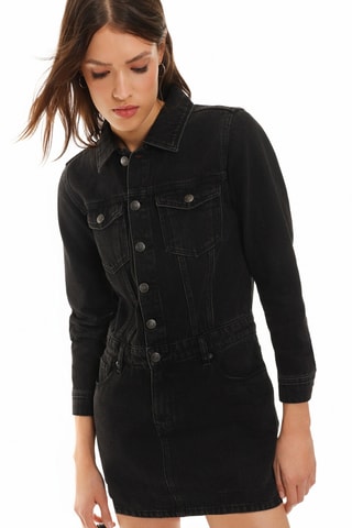 Robe droite en jean - Bleu