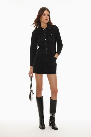 Robe droite en jean - Bleu