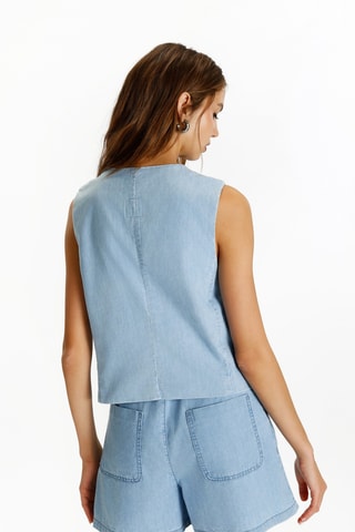 Gilet de costume en jean - Ciel