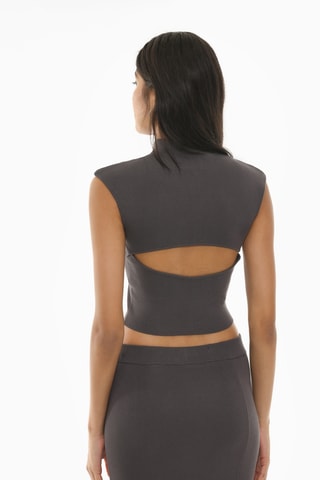 Crop top - Gris foncé