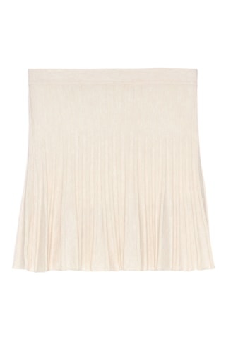 Jupe plissée taille haute - Ecru