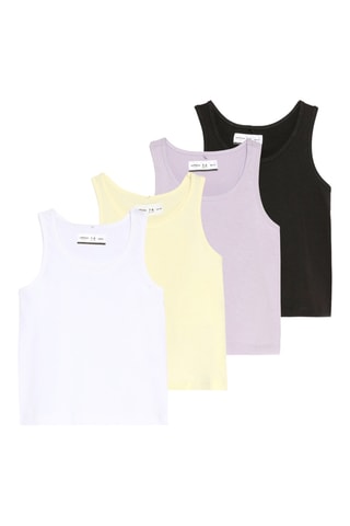 4 débardeurs - Blanc et jaune