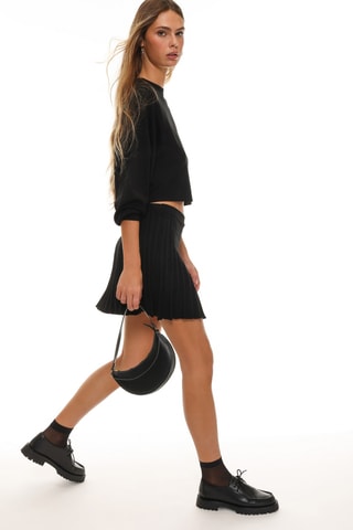 Jupe plissée taille haute - Noir