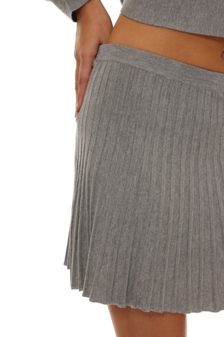 Jupe plissée taille haute - Gris foncé