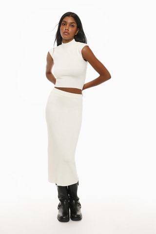 Jupe fourreau taille haute - Blanc