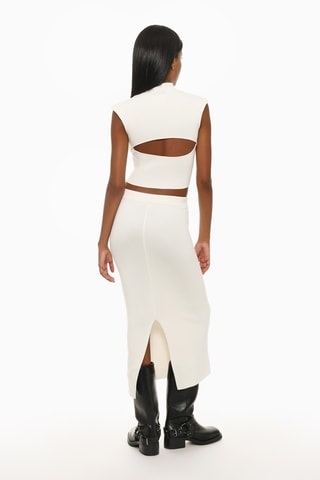 Jupe fourreau taille haute - Blanc