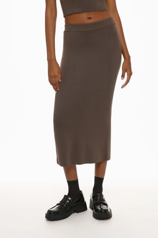 Jupe fourreau taille haute - Marron