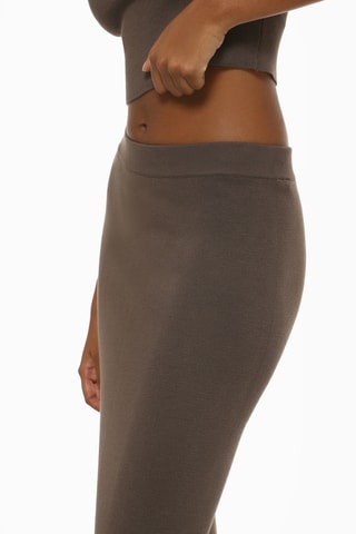 Jupe fourreau taille haute - Marron