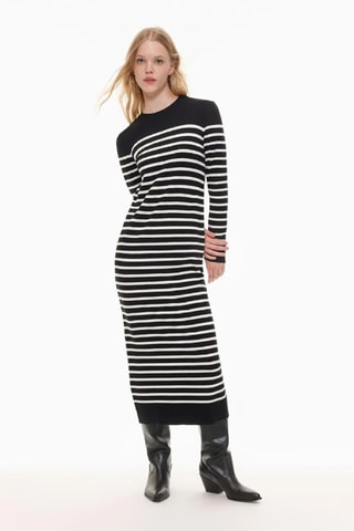 Robe midi - Noir et blanc