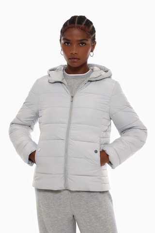 Doudoune à capuche - Gris clair