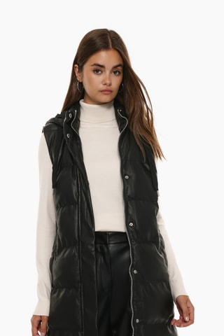 Doudoune longue sans manches - Noir