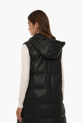 Doudoune longue sans manches - Noir