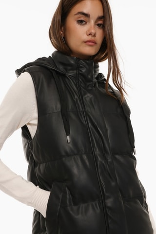 Doudoune longue sans manches - Noir