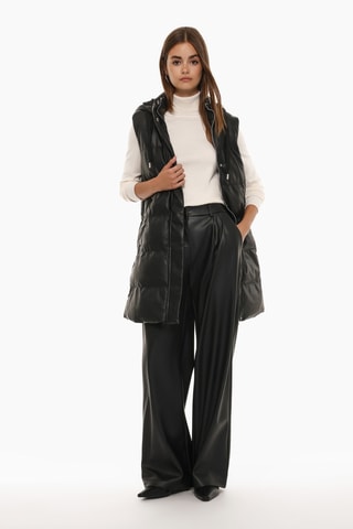 Doudoune longue sans manches - Noir