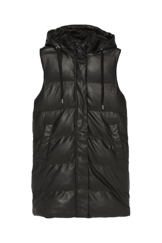 Doudoune longue sans manches - Noir