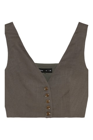 Gilet court sans manches - Gris