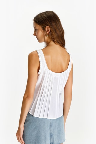 Top plissé - Blanc