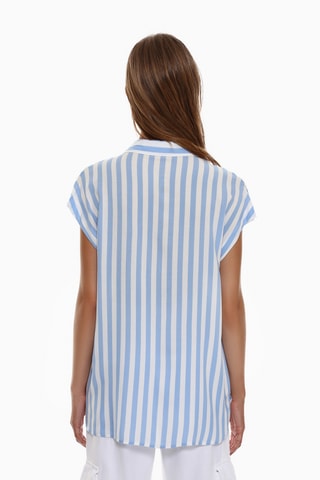 Chemisier - Ciel et blanc