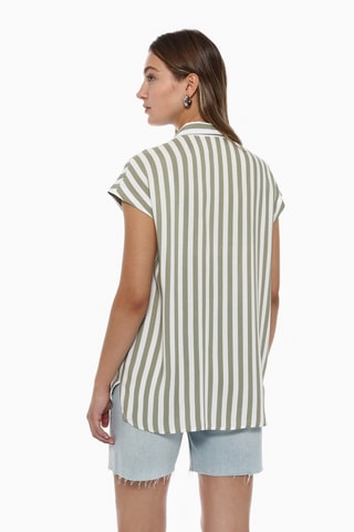 Chemisier - Kaki et blanc