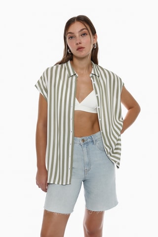 Chemisier - Kaki et blanc