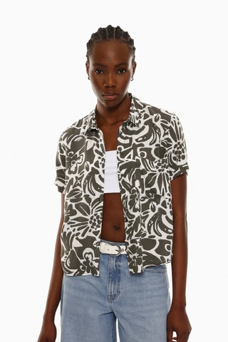 Chemisier - Gris foncé et écru