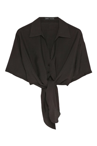 Chemisier court noué - Noir