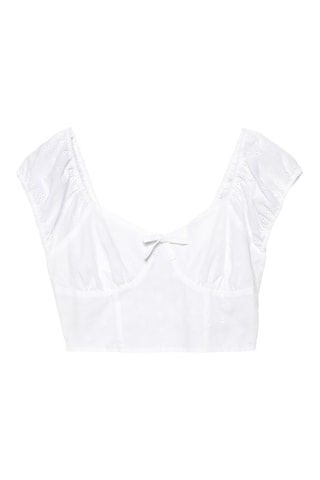 Crop top en broderie anglaise - Blanc