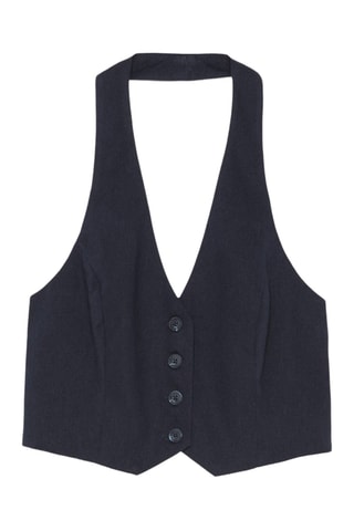 Gilet court et minijupe - Bleu marine