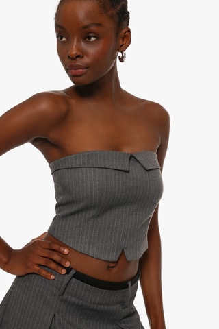 Crop top bustier - Gris foncé