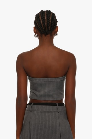 Crop top bustier - Gris foncé
