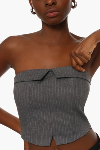 Crop top bustier - Gris foncé