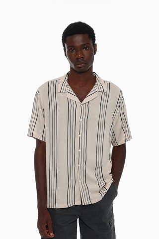 Chemise - Ecru et bleu marine