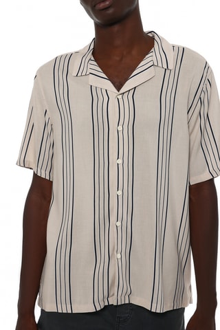 Chemise - Ecru et bleu marine