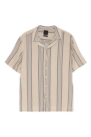 Chemise - Ecru et bleu marine