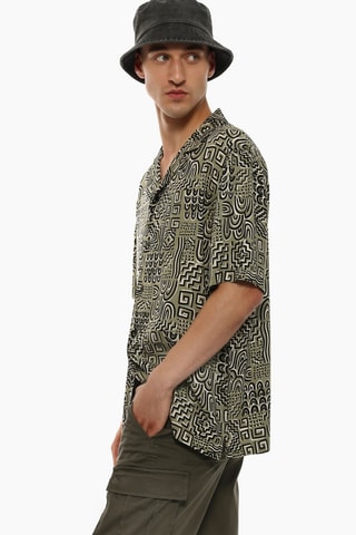 Chemise - Kaki et noir