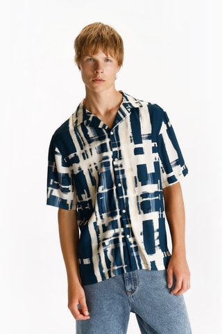 Chemise - Bleu marine et écru