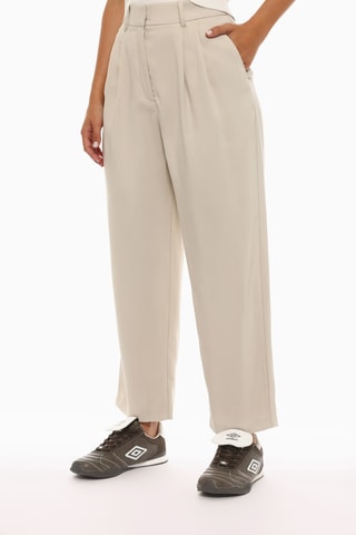Pantalon carotte taille haute - Beige