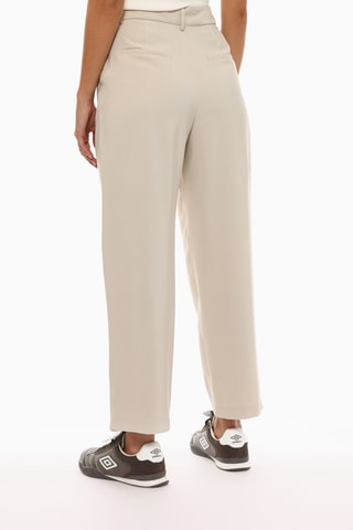 Pantalon carotte taille haute - Beige